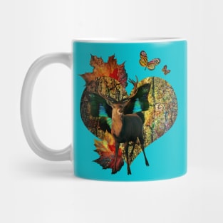 Deer and heart art print Mug